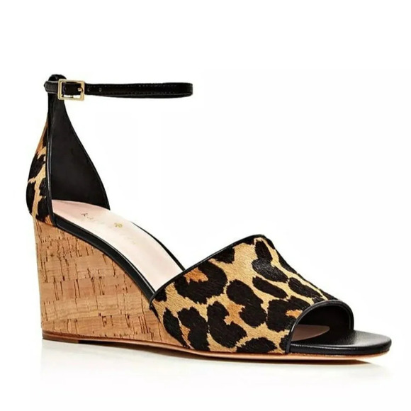 Kate Spade Shoes - Kate Spade Women's Lonnie Leopard Calf Hair Wedge Sandals Size 9 M (MSRP $198)